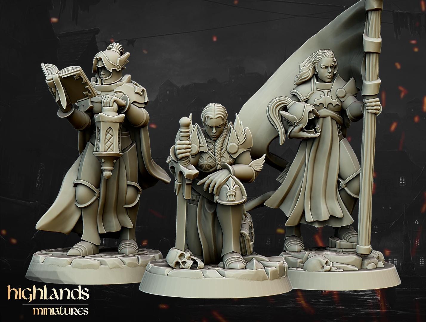 Highlands Miniatures Warriors of the Lady Command Group