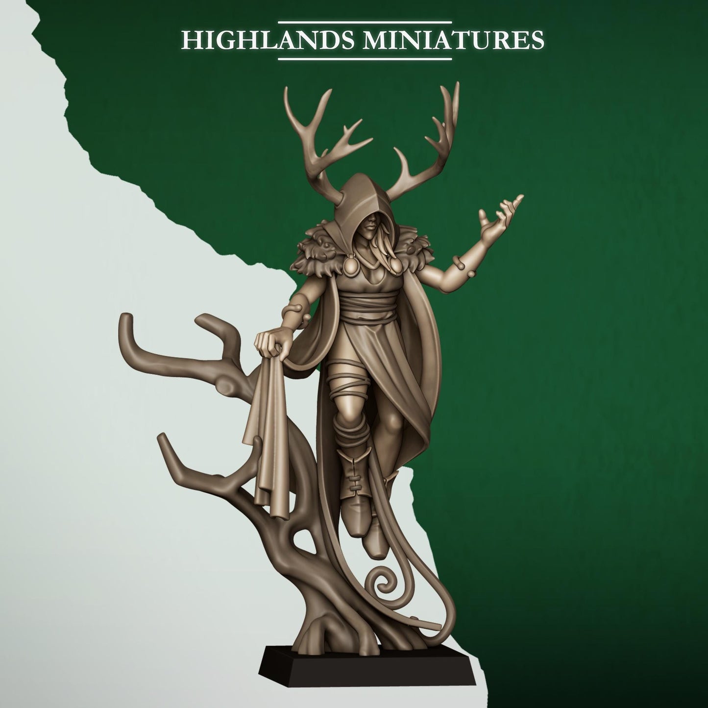Highlands Miniatures Feral Elves - Druid