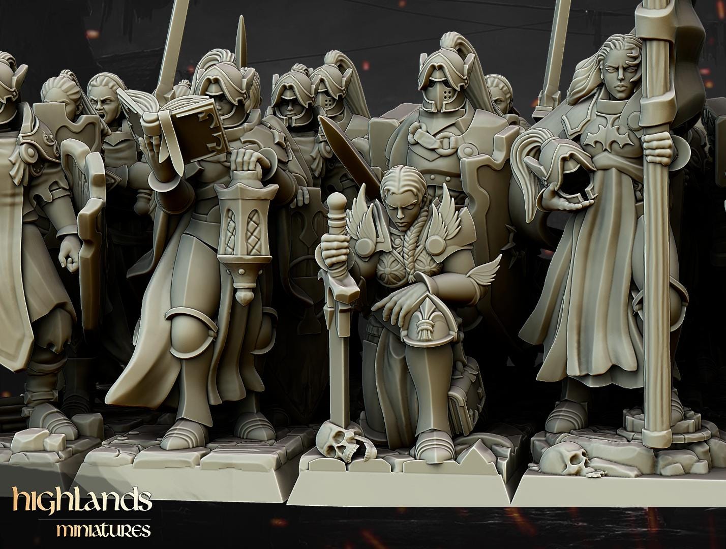 Highlands Miniatures Warriors of the Lady Command Group