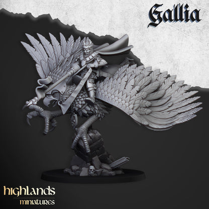 Highlands Miniatures Gallia Knight - Robert the Gallia On Hippogriff
