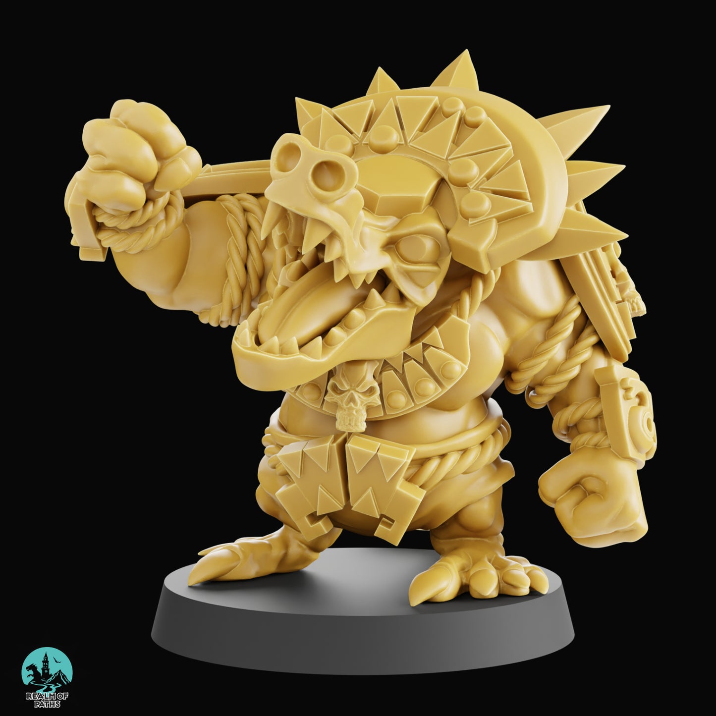 Realm of Paths Fantasy Football Chibi Lizardmen - 'Lizard Punch'
