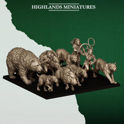 Highlands Miniatures Feral Elves - Beast Tamers