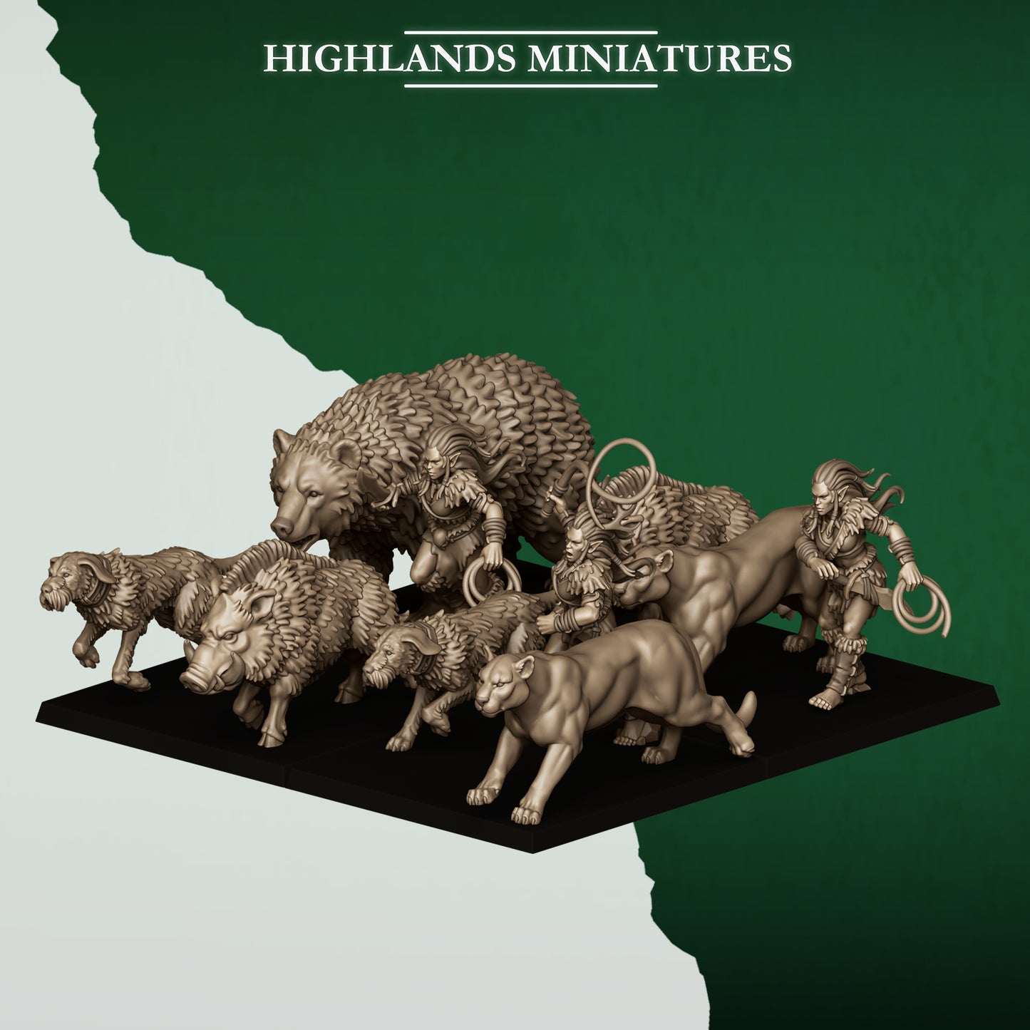 Highlands Miniatures Feral Elves - Beast Tamers