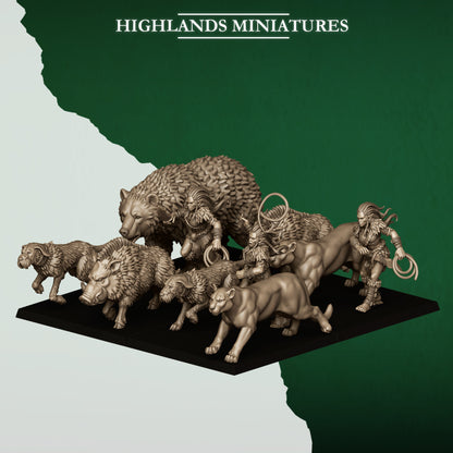 Highlands Miniatures Feral Elves - Beast Tamers