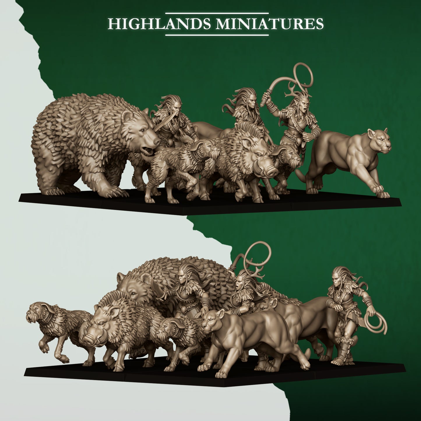 Highlands Miniatures Feral Elves - Beast Tamers