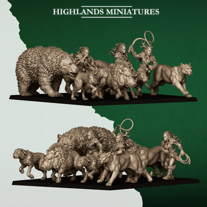 Highlands Miniatures Feral Elves - Beast Tamers
