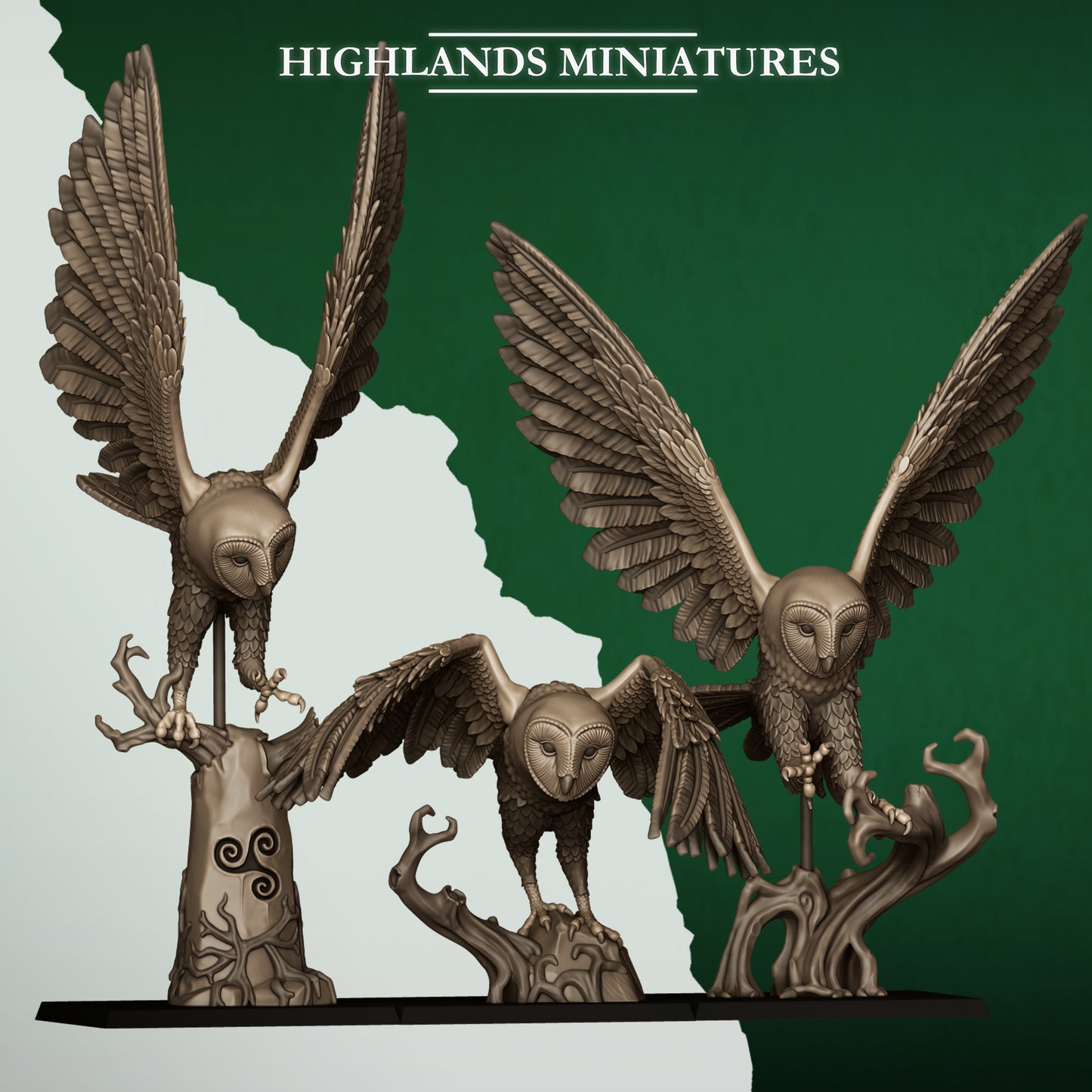 Highlands Miniatures Feral Elves - Owl Riders