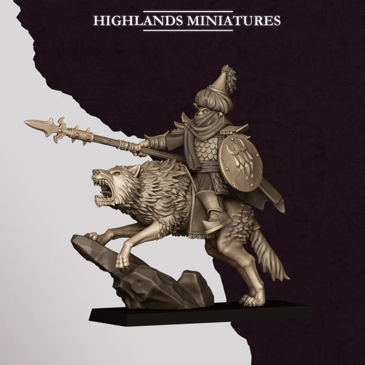 Highlands Miniatures Sons Of Marduk - Hobgoblin Hero on Wolf