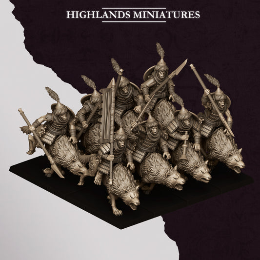 Highlands Miniatures Sons Of Marduk - Hobgoblin Wolfriders with Spears