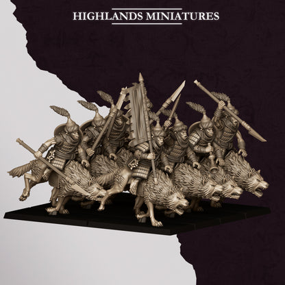 Highlands Miniatures Sons Of Marduk - Hobgoblin Wolfriders with Spears