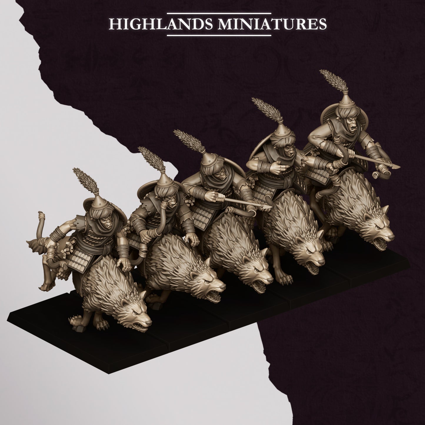 Highlands Miniatures Sons Of Marduk - Hobgoblin Wolfriders with Bows