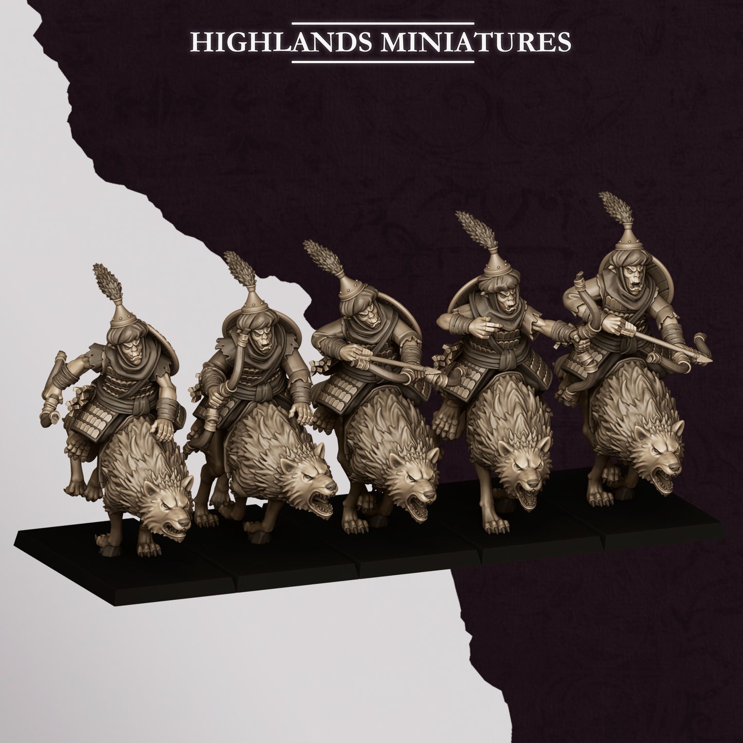 Highlands Miniatures Sons Of Marduk - Hobgoblin Wolfriders with Bows
