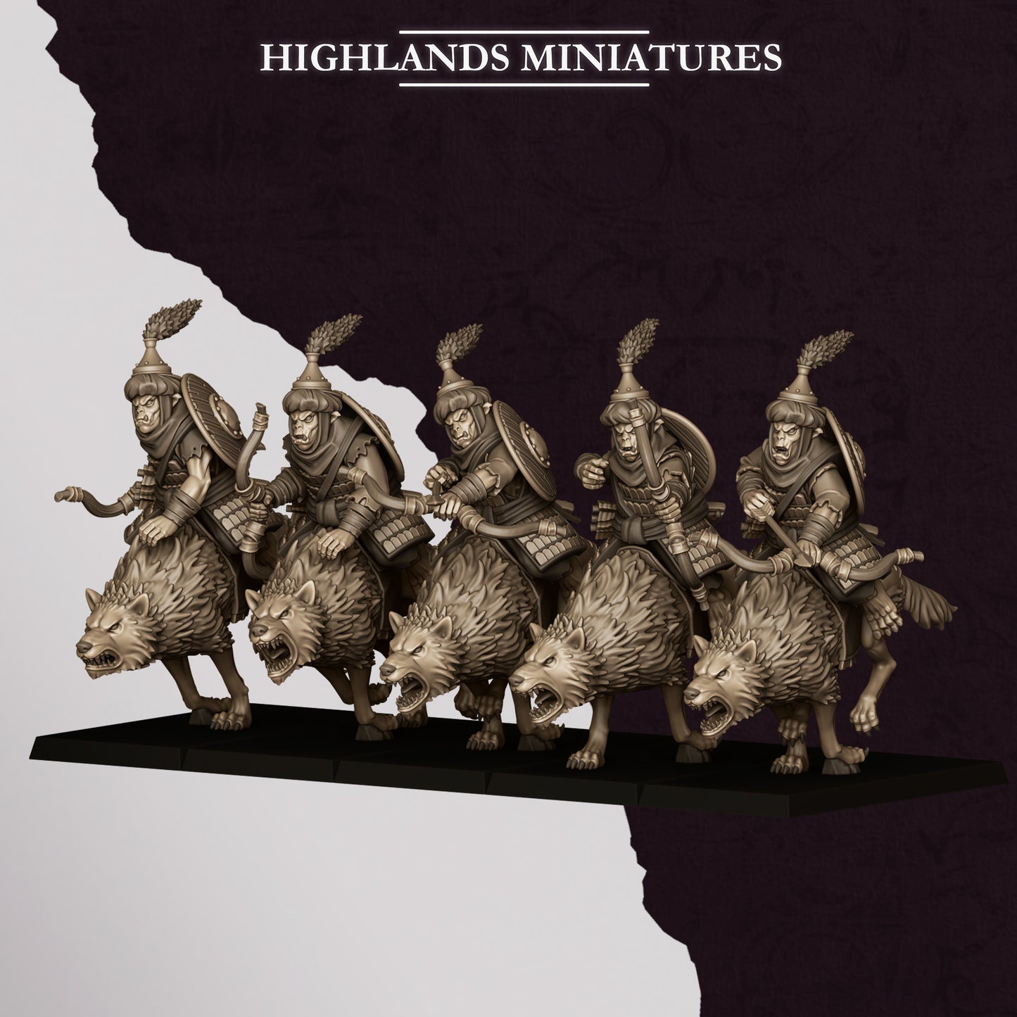 Highlands Miniatures Sons Of Marduk - Hobgoblin Wolfriders with Bows