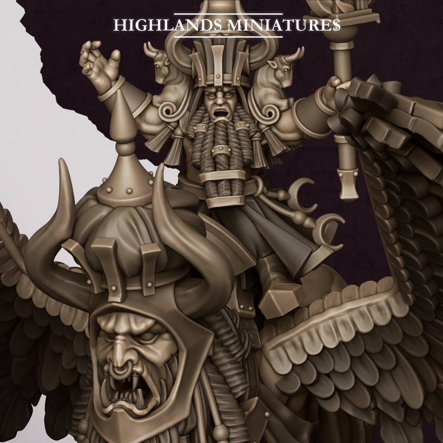 Highlands Miniatures Sons Of Marduk - Great Sorcerer on Lamassu
