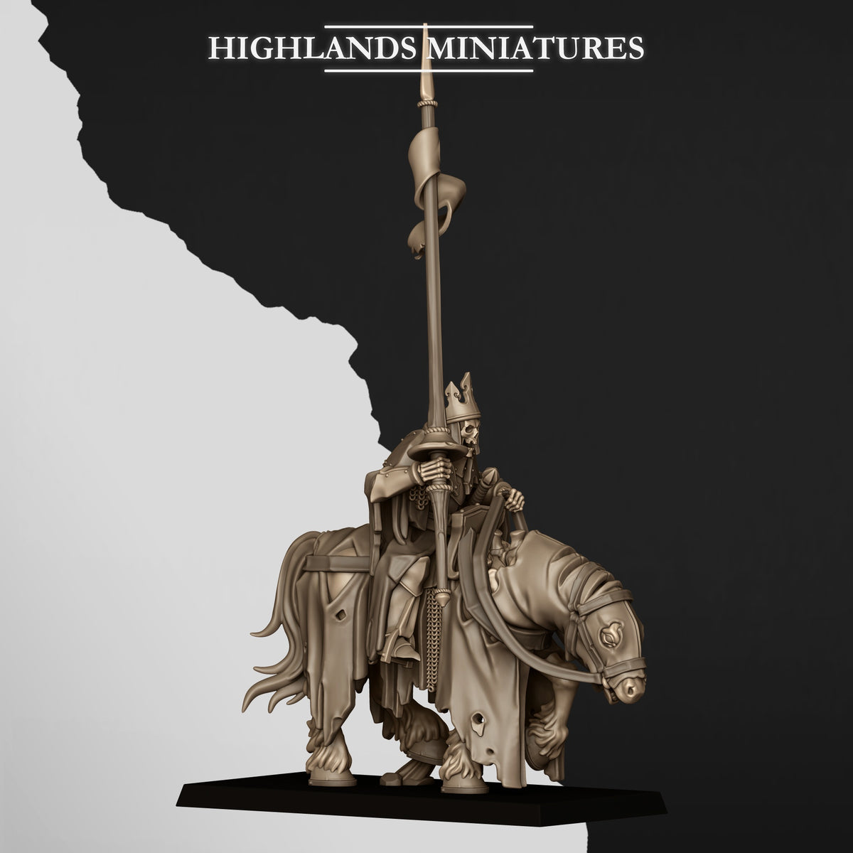 Highlands Miniatures - Mounted Skeleton Lord