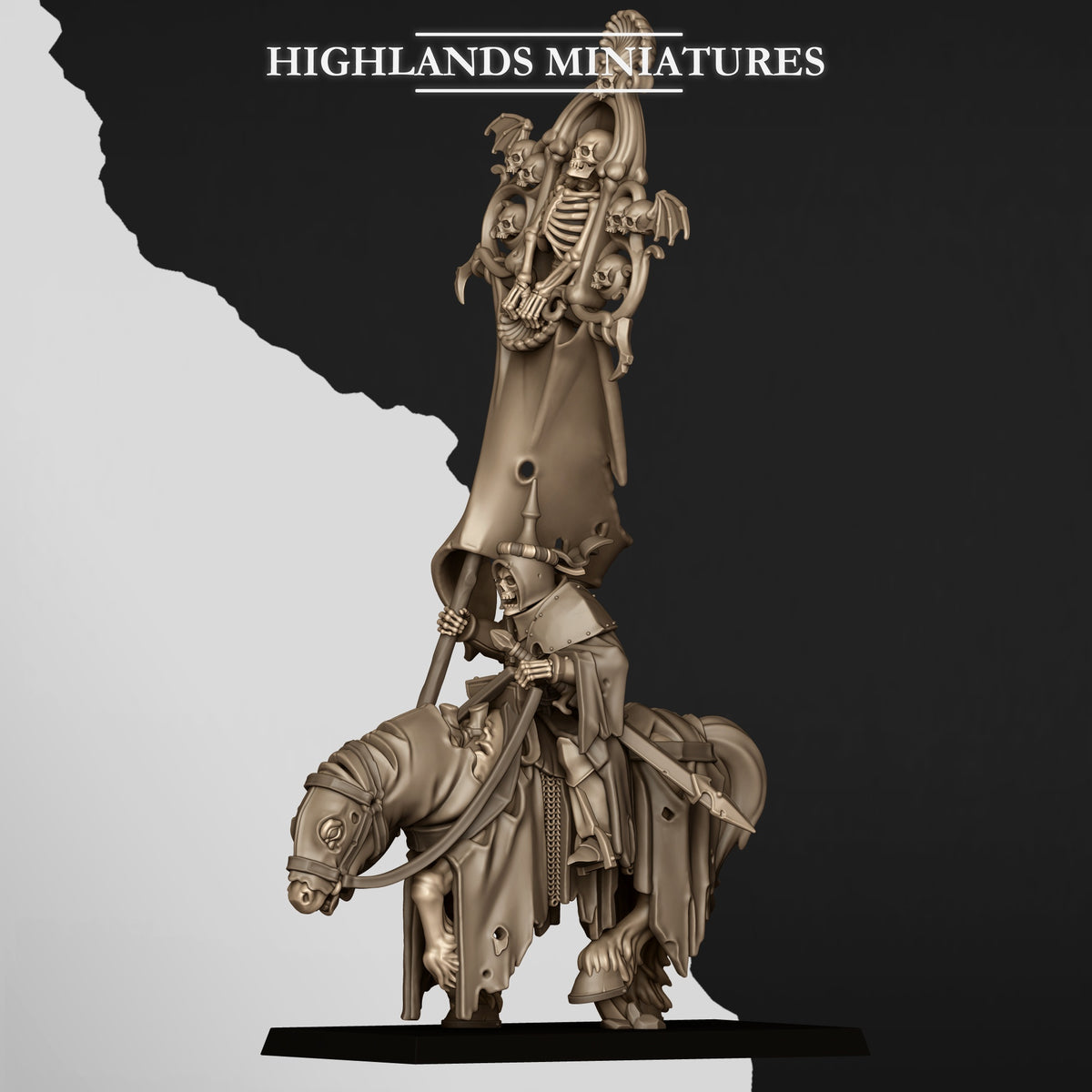 Highlands Miniatures - Mounted Skeleton Lord