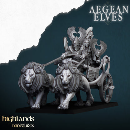 Highland Miniatures Aegean Elves Nemean Lions Chariot