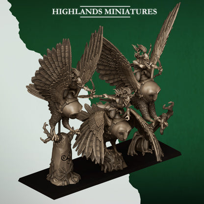 Highlands Miniatures Feral Elves - Owl Riders