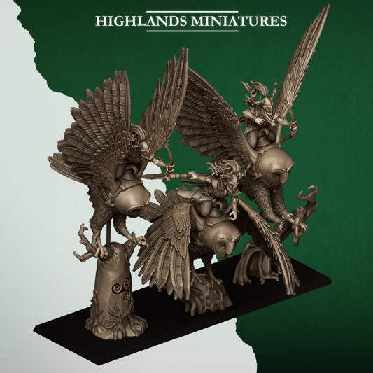 Highlands Miniatures Feral Elves - Owl Riders