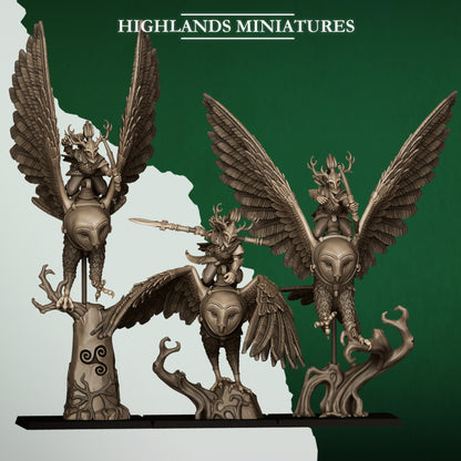 Highlands Miniatures Feral Elves - Owl Riders