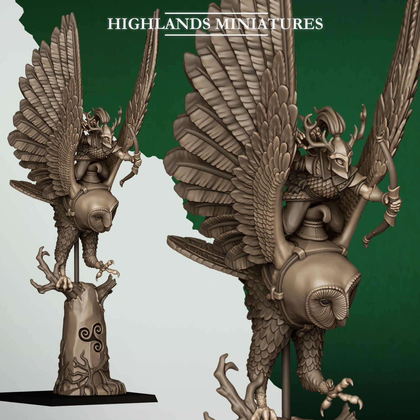 Highlands Miniatures Feral Elves - Owl Riders