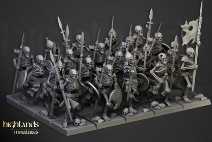 Highland Miniatures Skeleton Warriors With Spears