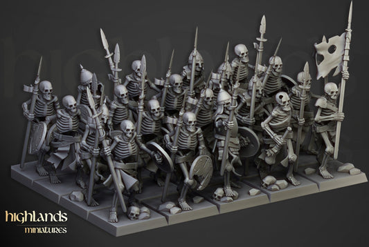 Highland Miniatures Skeleton Warriors With Spears