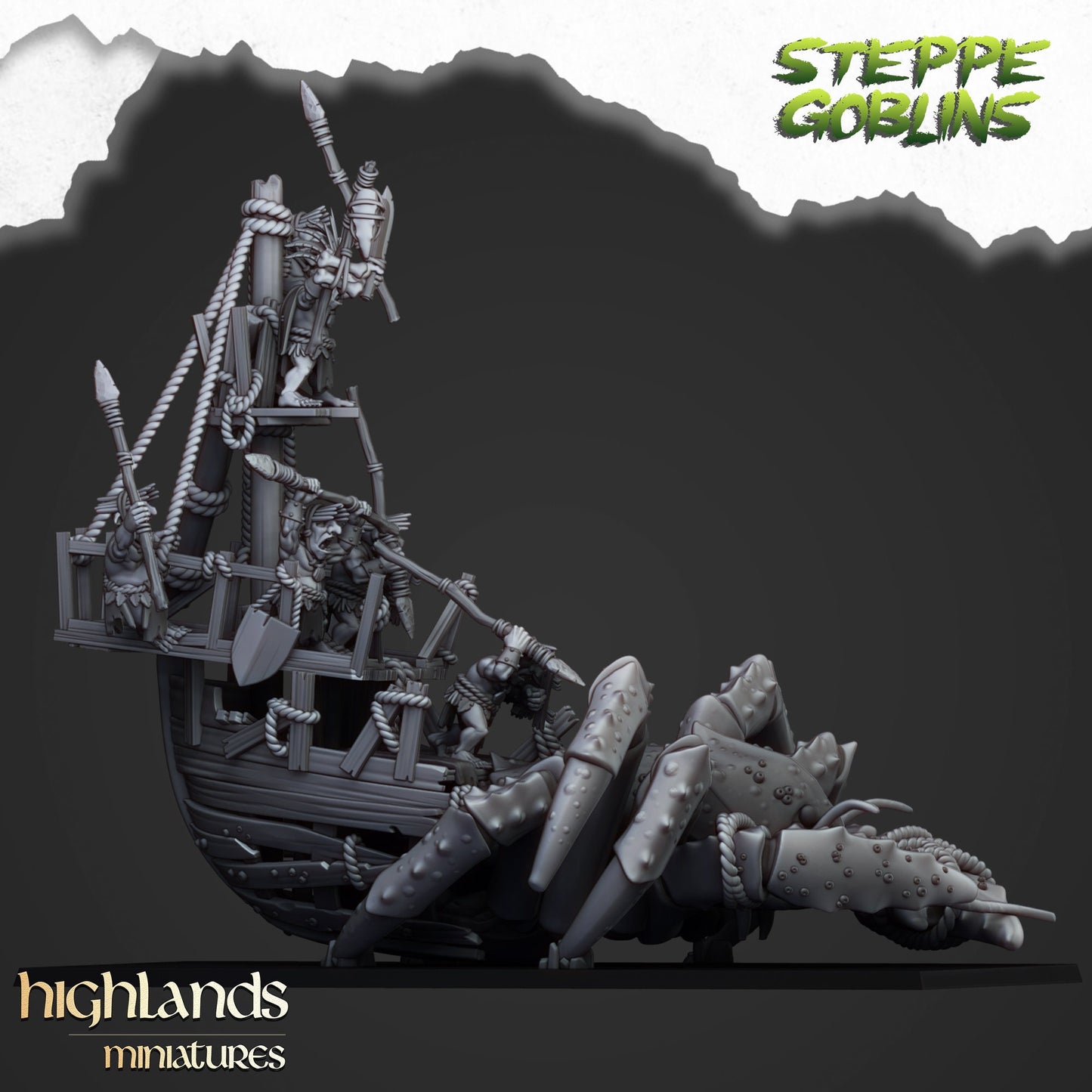 Highland Miniatures Coast Goblins on Giant Crab