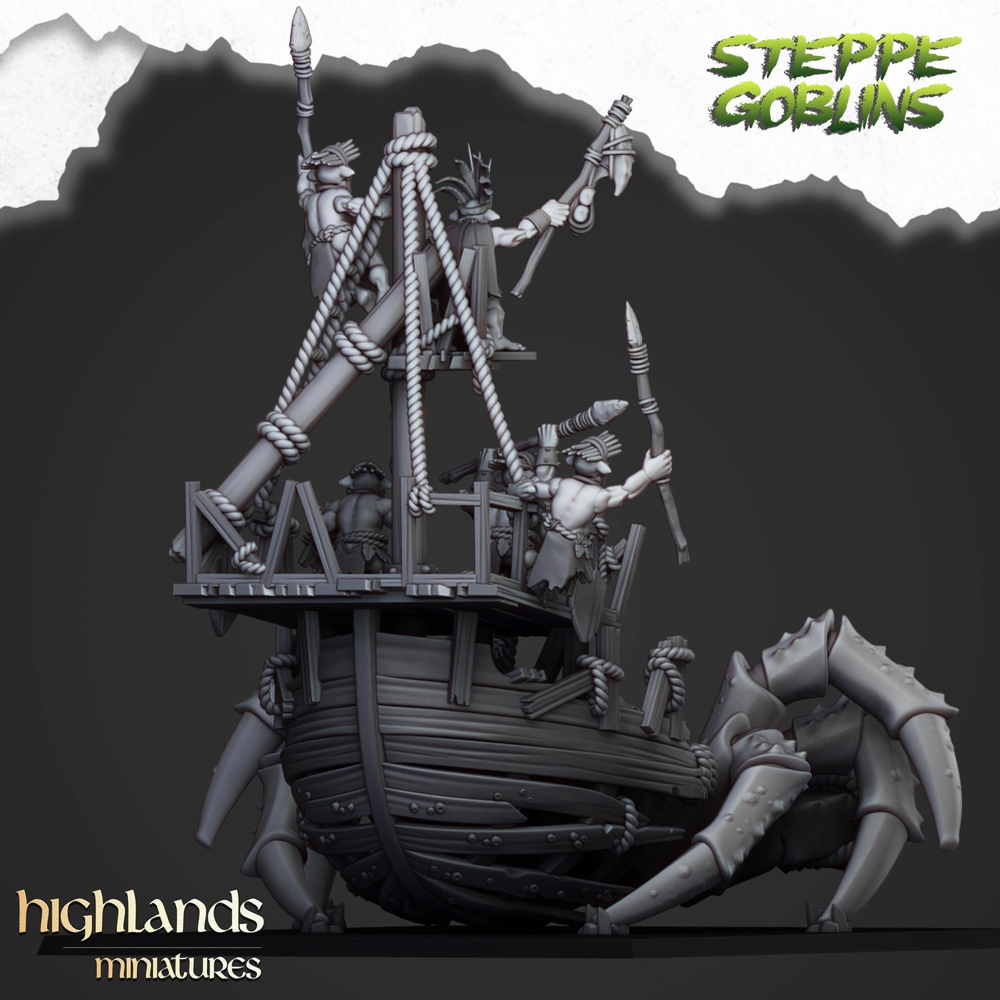 Highland Miniatures Coast Goblins on Giant Crab