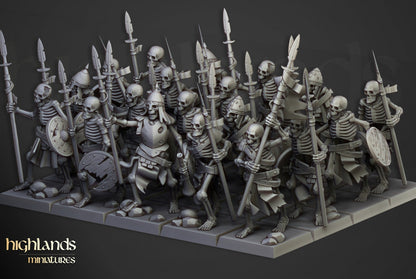 Highland Miniatures Skeleton Warriors With Spears