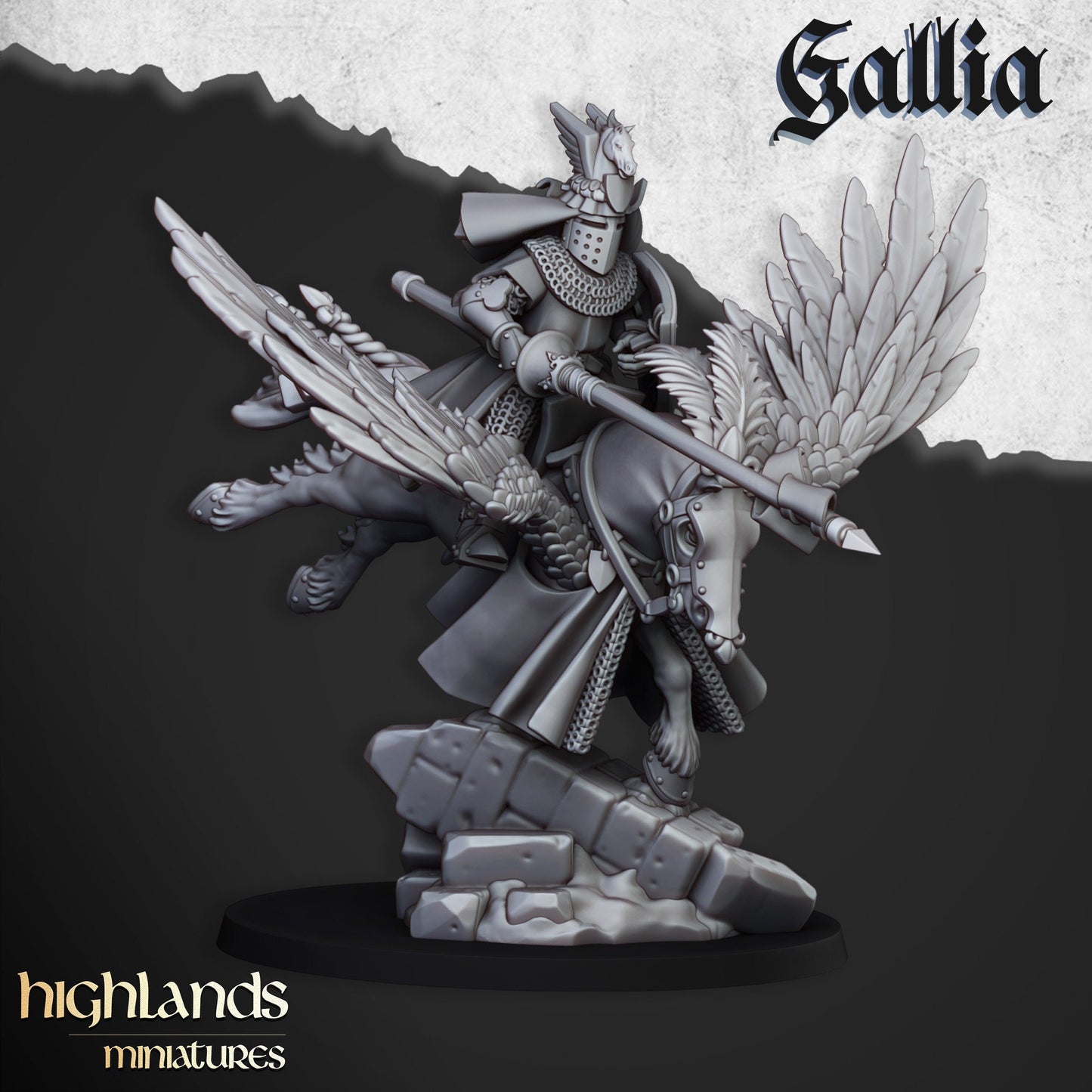 Highland Miniatures Gallia - Knights on Pegasus