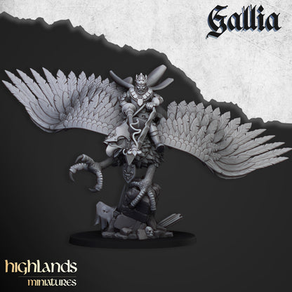 Highlands Miniatures Gallia Knight - Robert the Gallia On Hippogriff