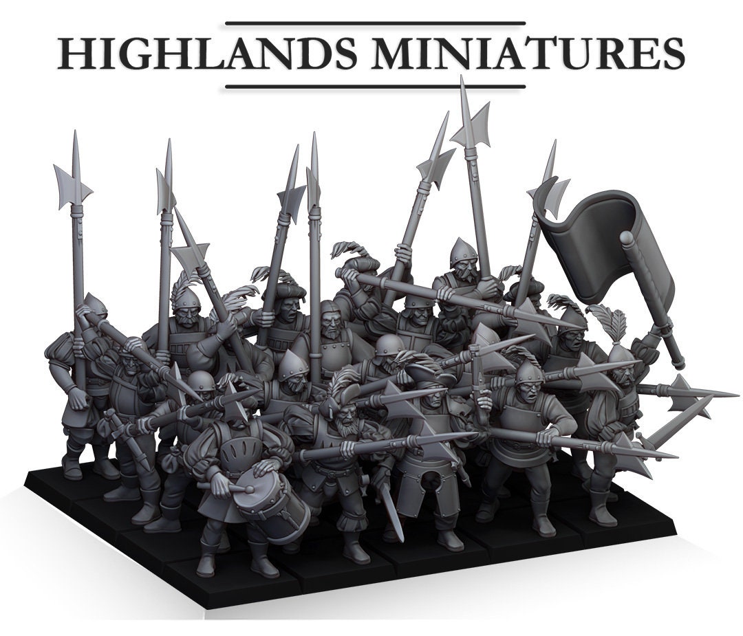 Highland Miniatures Sunland Troops with Halberds/Spears