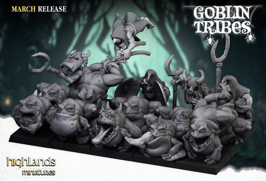 Highland Miniatures Swamp Goblin Frogs with Herders