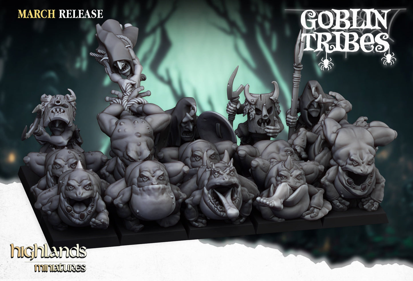 Highlands Miniatures Sumpfgoblin-Frösche mit Hirten