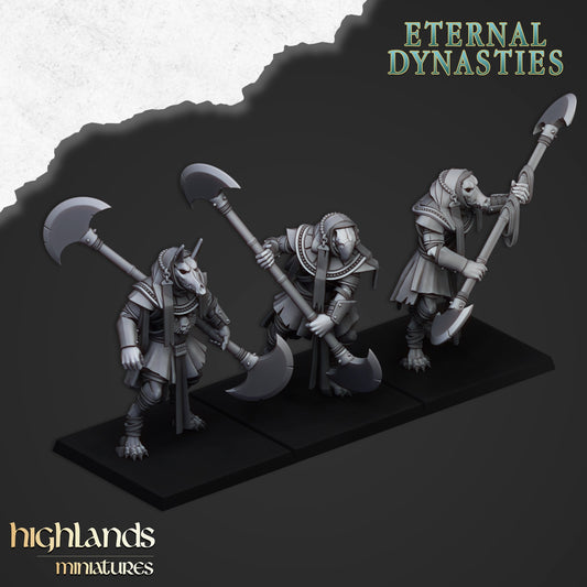 Highland Miniatures - Eternal Dynasties Anubis Guards with Halberds