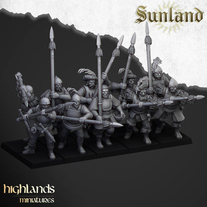 Highland Miniatures Sunland Troops with Halberds/Spears