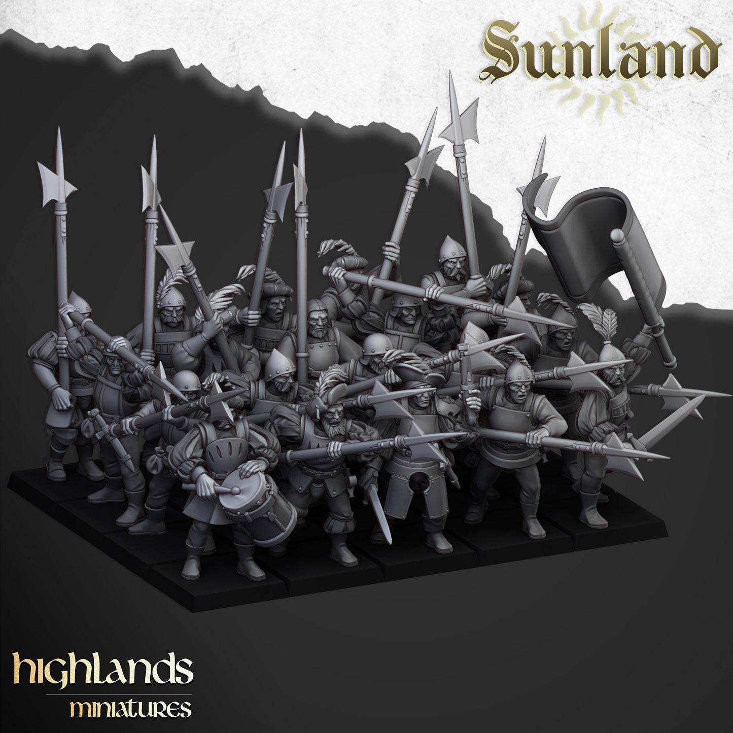 Highland Miniatures Sunland Troops with Halberds/Spears