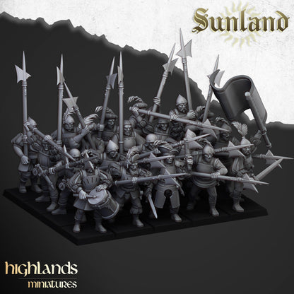 Highland Miniatures Sunland Troops with Halberds/Spears