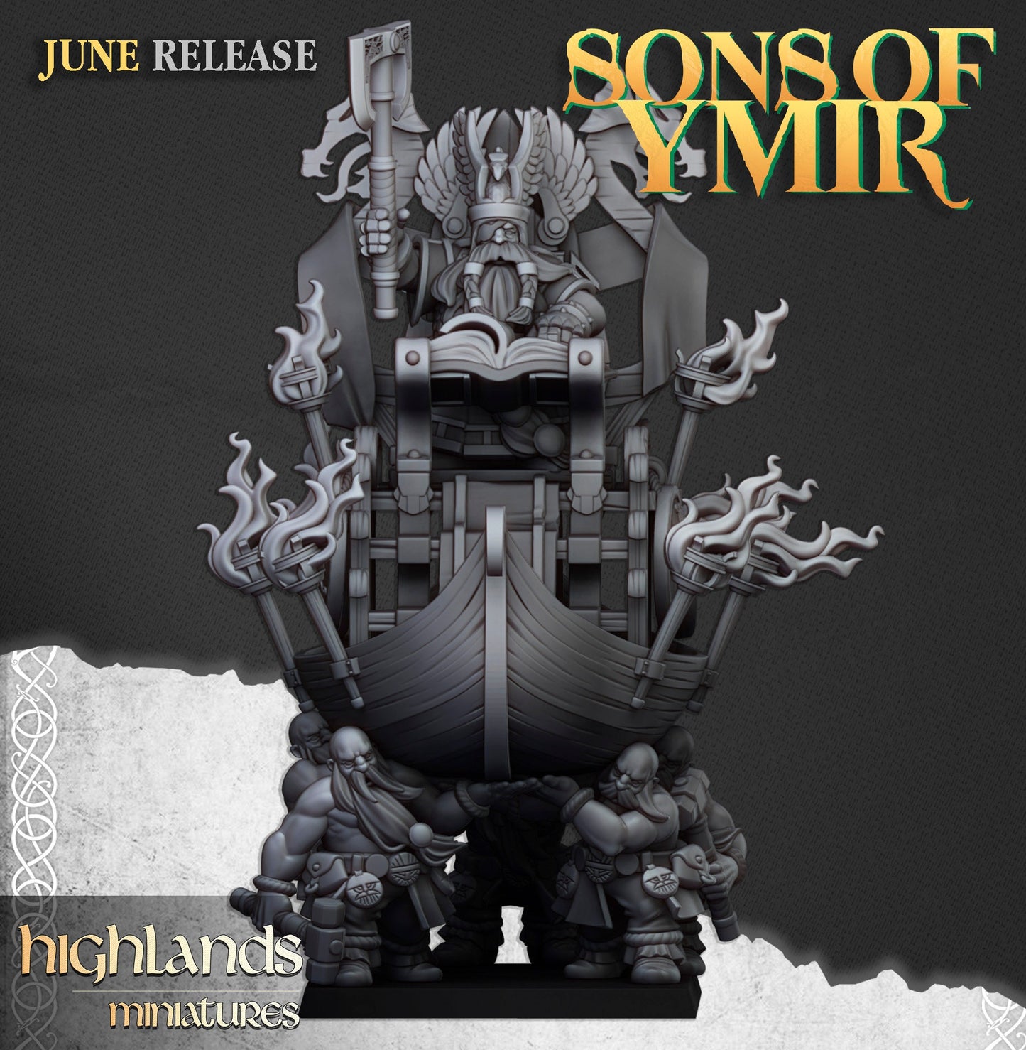 Highland Miniatures Dwarf King on Throne