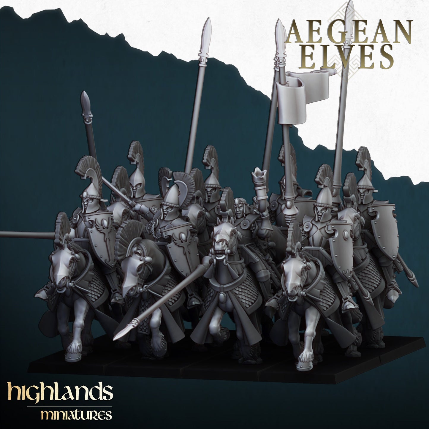 Highland Miniatures Aegean Elves Mounted Lances