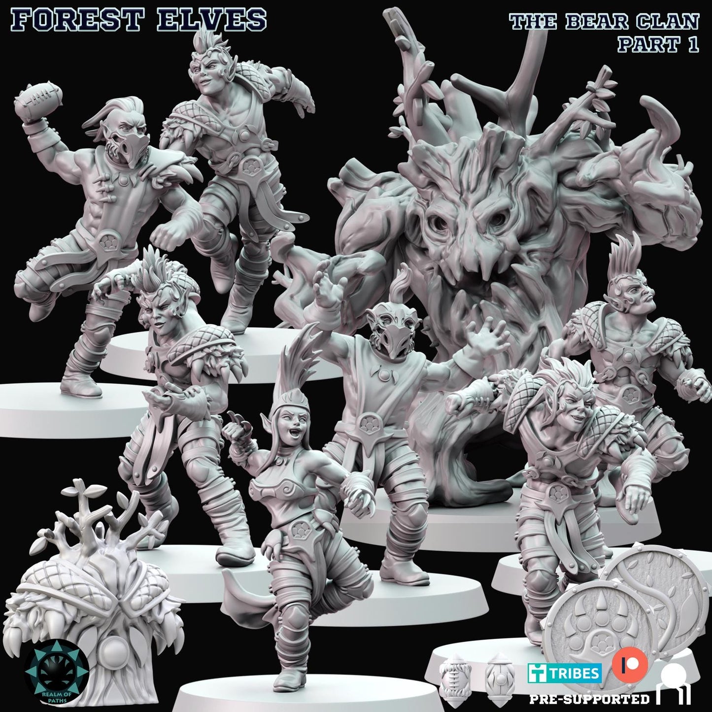 Realm of Paths Fantasy Football Forest Elf Team - 'The Bear Clan'