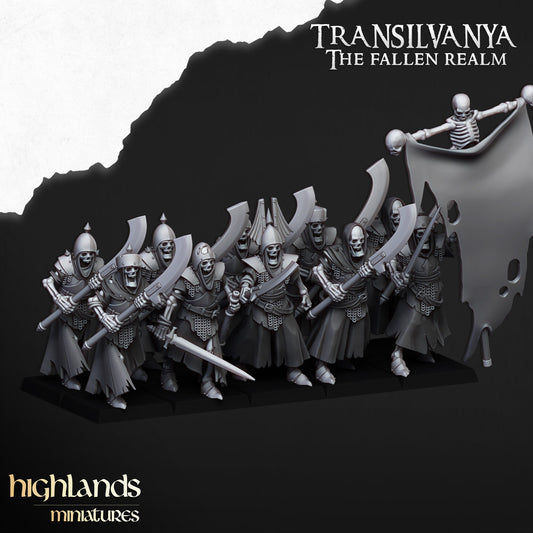 Highland Miniatures - Transilvanya Skeleton Guard with Great Weapons