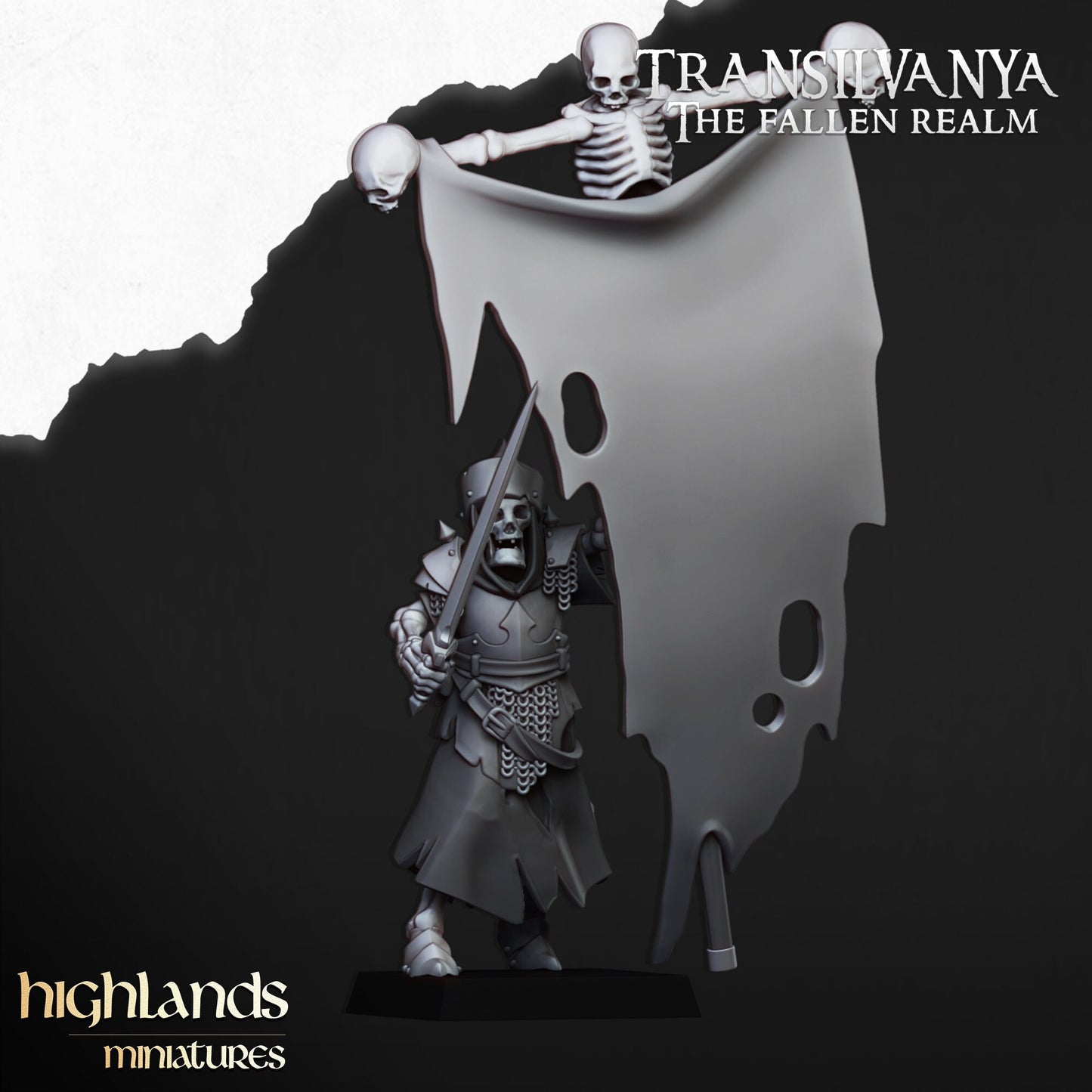 Highlands Miniatures - Transilvanya Skeleton Guard with Great Weapons