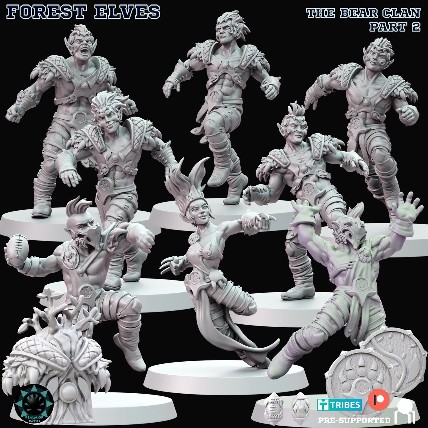 Realm of Paths Fantasy Football Forest Elf Team - 'The Bear Clan'