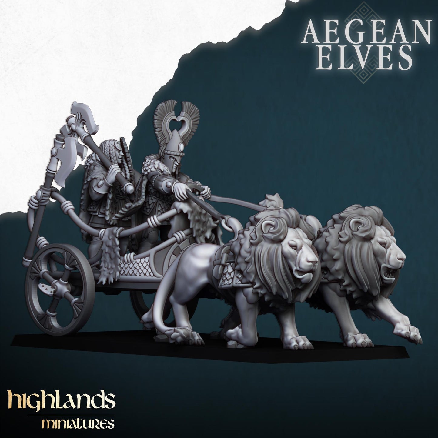 Highland Miniatures Aegean Elves Nemean Lion Chariot