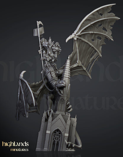 Highland Miniatures Transilvanya - Ezekiel, Lord Necromancer on Flying Monster