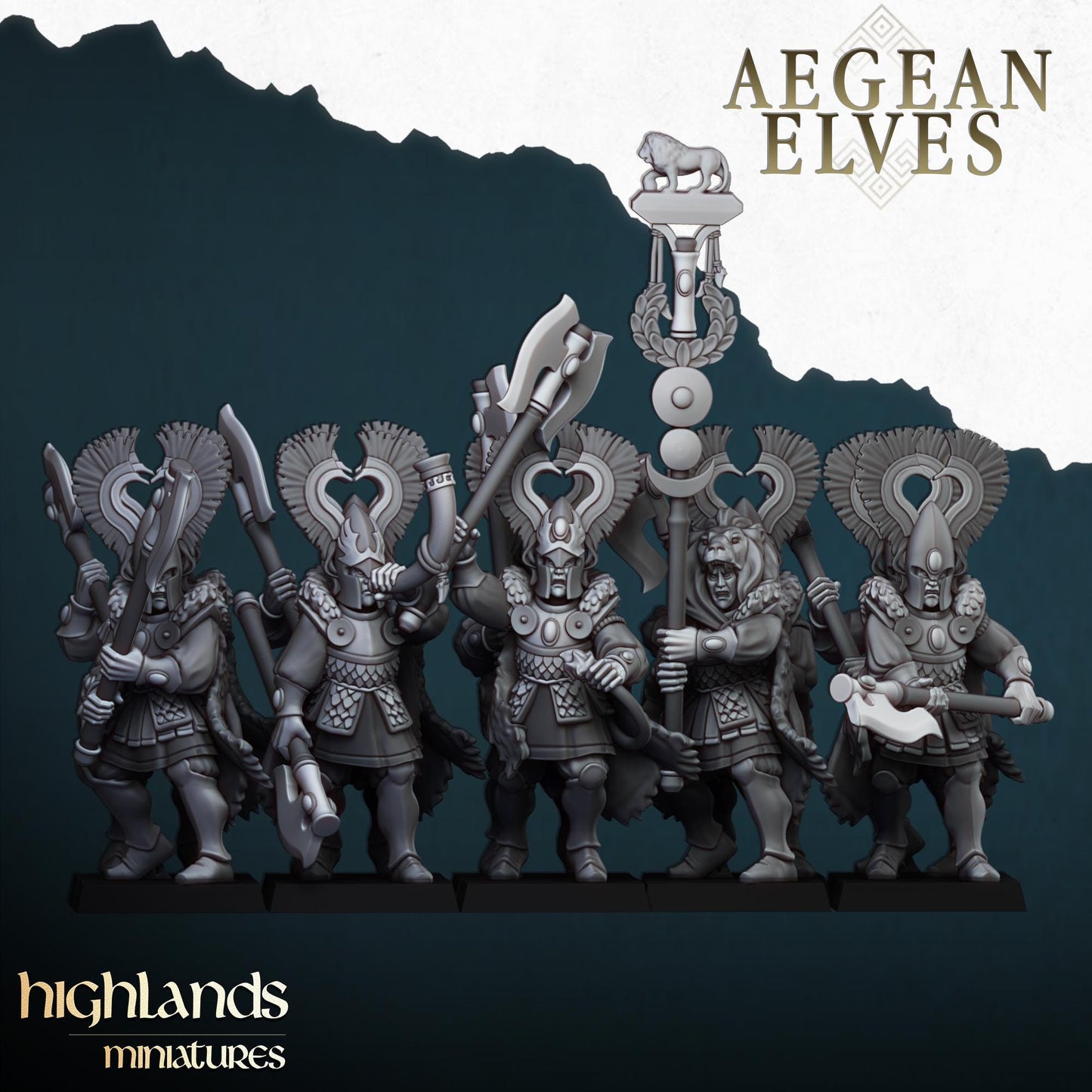 Highland Miniatures Aegean Elves Nemean Lions
