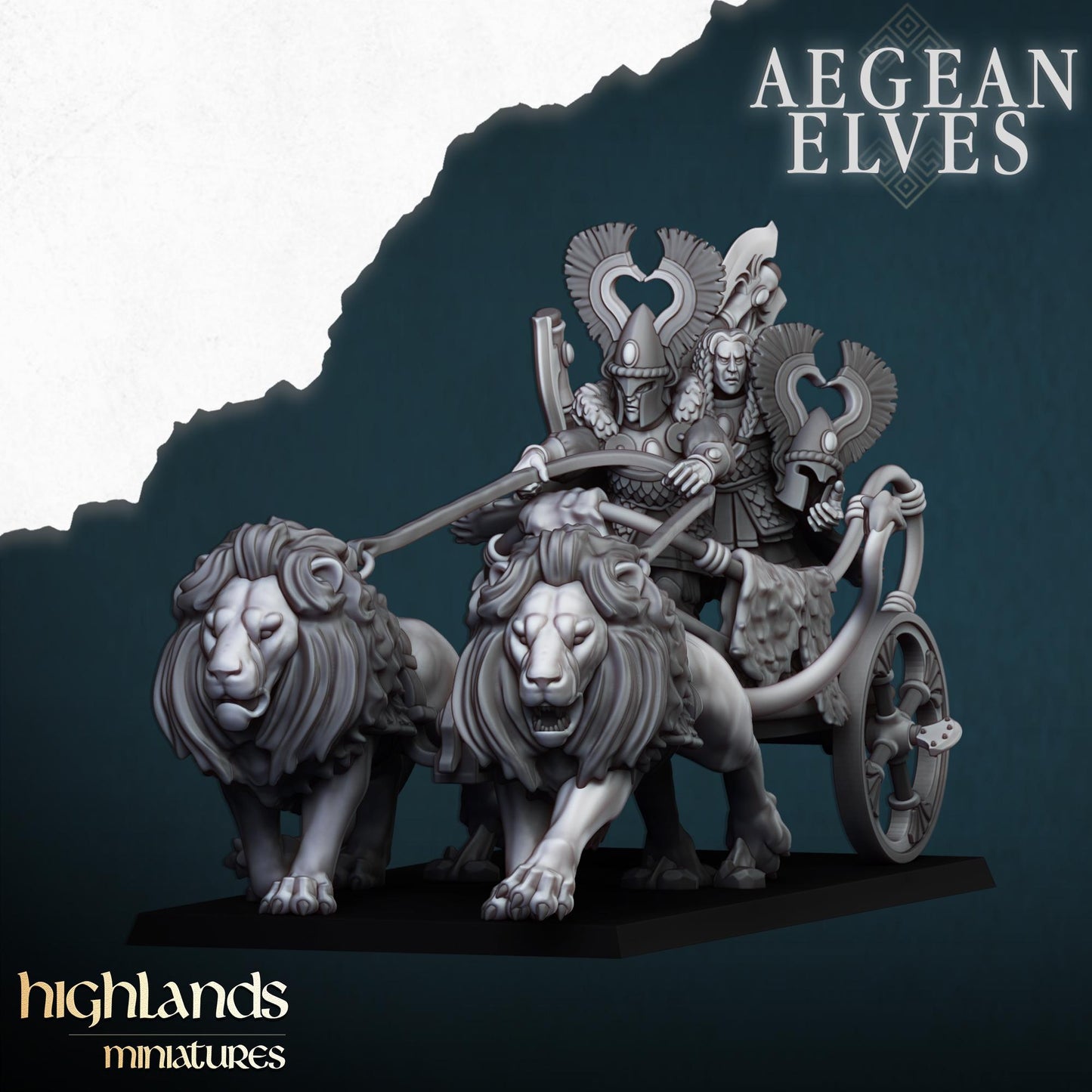 Highland Miniatures Aegean Elves Nemean Lion Chariot