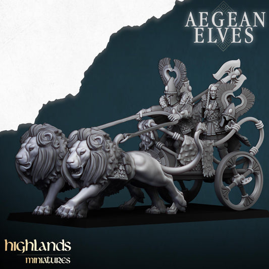 Highland Miniatures Aegean Elves Nemean Lion Chariot